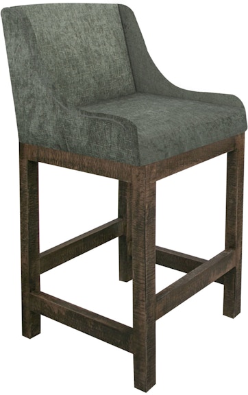 International Furniture Direct Gray Wooden Frame and Base, 30" Upholstered Barstool IUP700-BST30-111