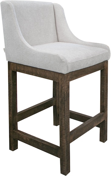 International Furniture Direct Gray Wooden Frame and Base, 30" Upholstered Barstool IUP700-BST30-161