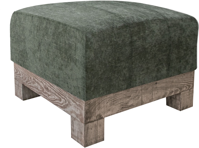 International Furniture Direct Samba Wooden Frame and Base, Upholstered Square Ottoman IUP298-OTT-111