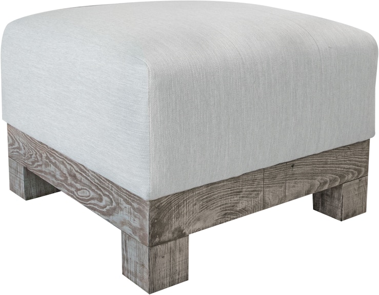 International Furniture Direct Samba Wooden Frame and Base, Upholstered Square Ottoman IUP298-OTT-131