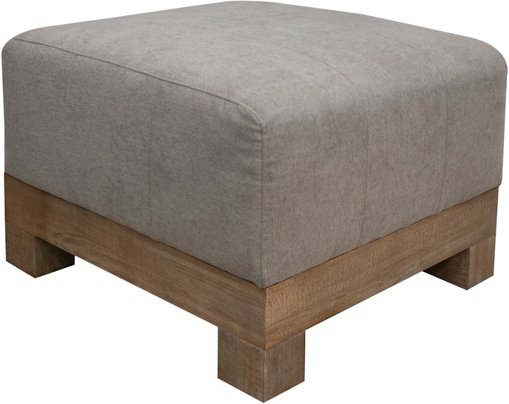 International Furniture Direct Samba Wooden Frame and Base, Upholstered Square Ottoman IUP298-OTT-151