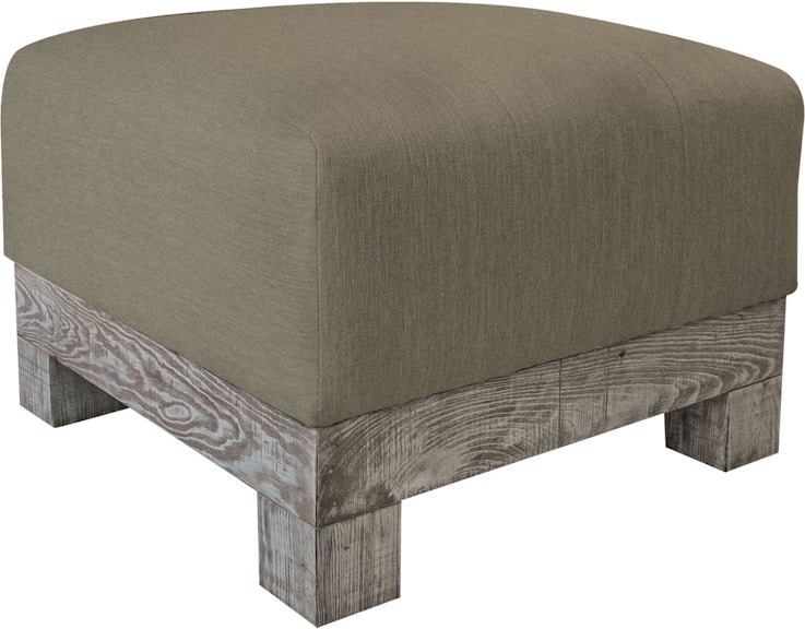 International Furniture Direct Samba Wooden Frame and Base, Upholstered Square Ottoman IUP298-OTT-152