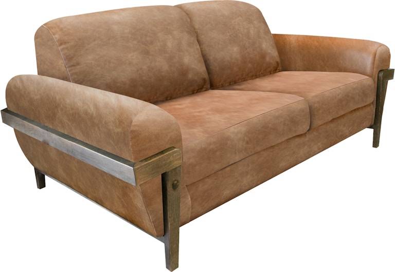 International Furniture Direct Loft Brown Wooden Frame and Base, Loveseat IUP644-LOV-202