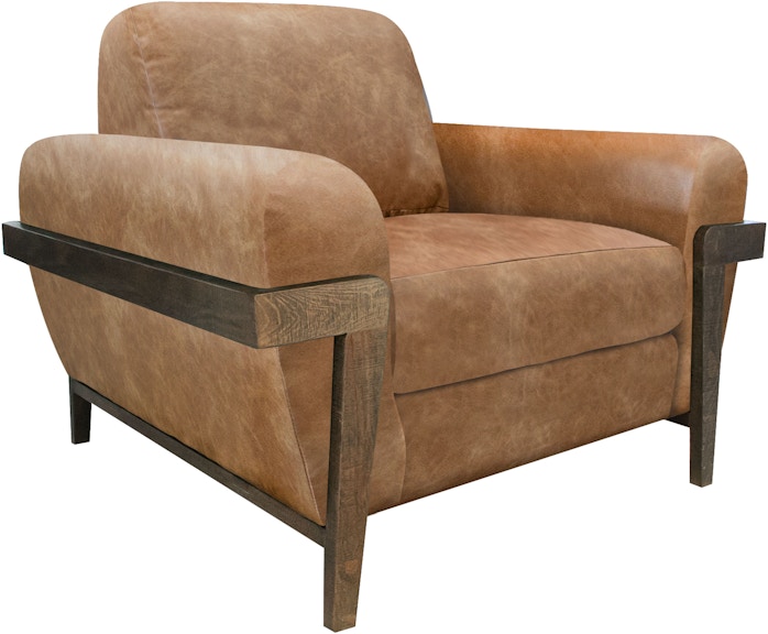 International Furniture Direct Loft Brown Wooden Frame and Base, Armchair IUP644-ACH-202