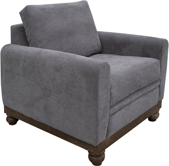 International Furniture Direct Pueblo Gray Wooden Frame and Base, Armchair IUP340-ACH-121