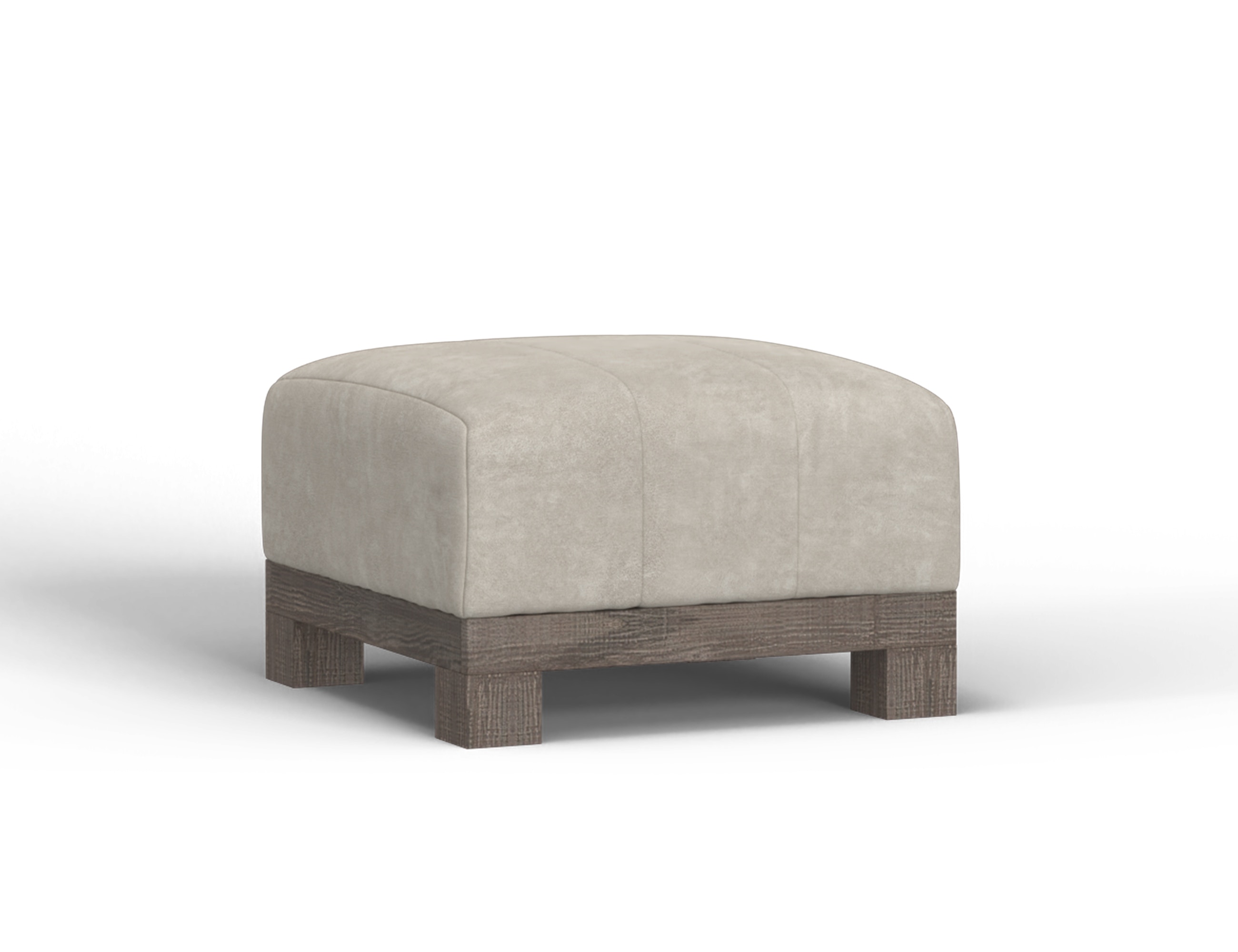  Wooden Frame and Base, Upholstered Square Ottoman 