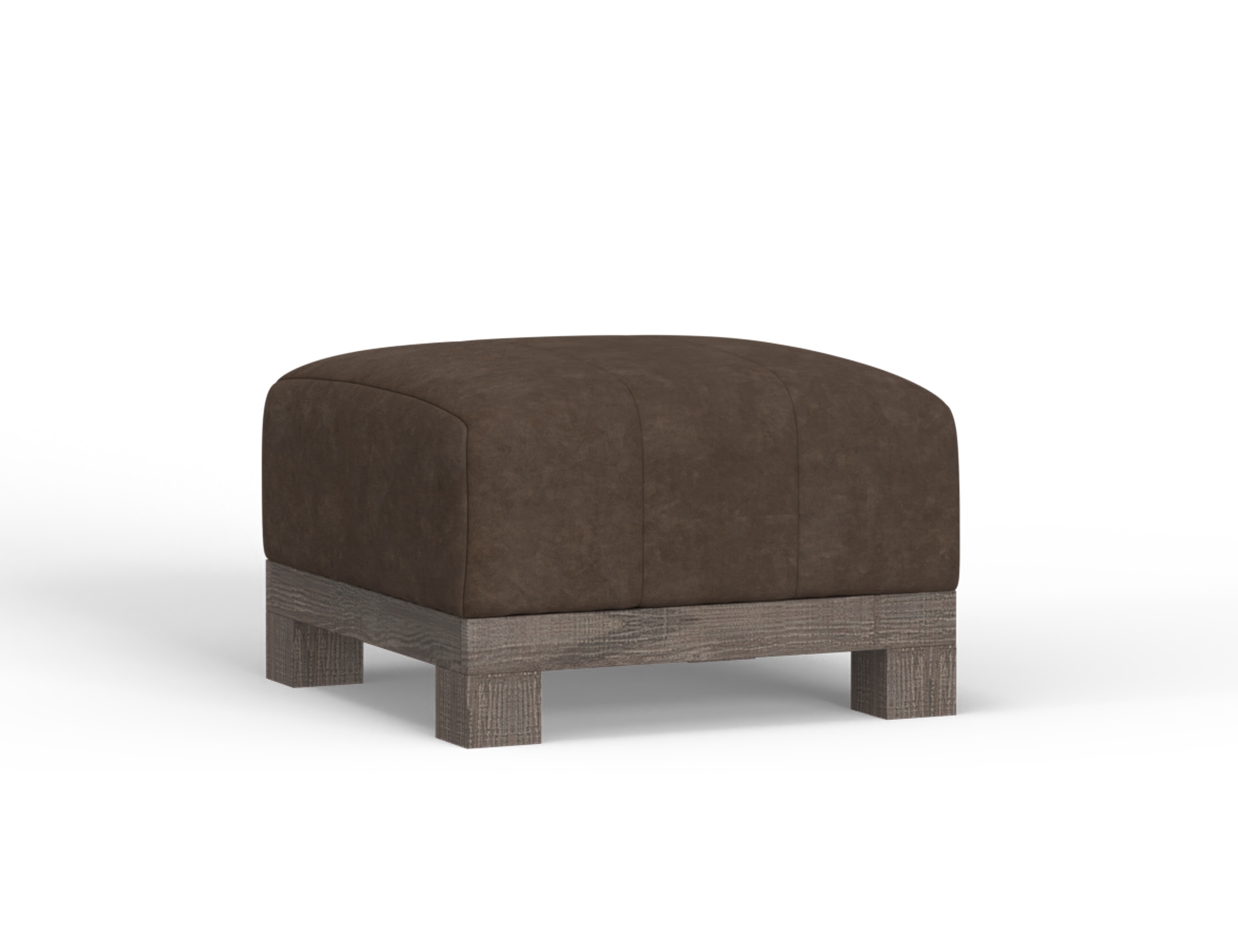  Wooden Frame and Base, Upholstered Square Ottoman 