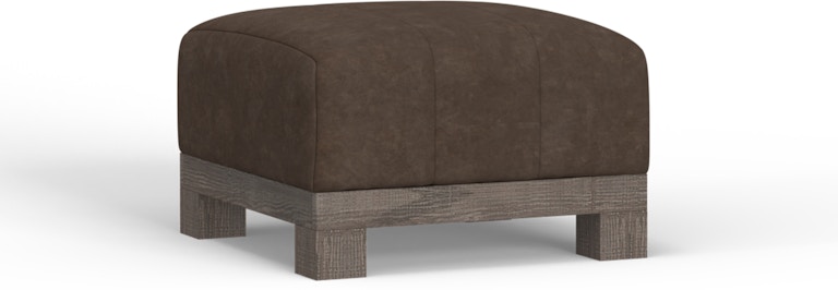 International Furniture Direct Samba Wooden Frame and Base, Upholstered Square Ottoman IUP298-OTT-212
