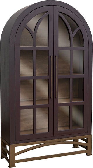 International Furniture Direct Obsidian 2 Glass Door Cabinet IFD8531CABRC