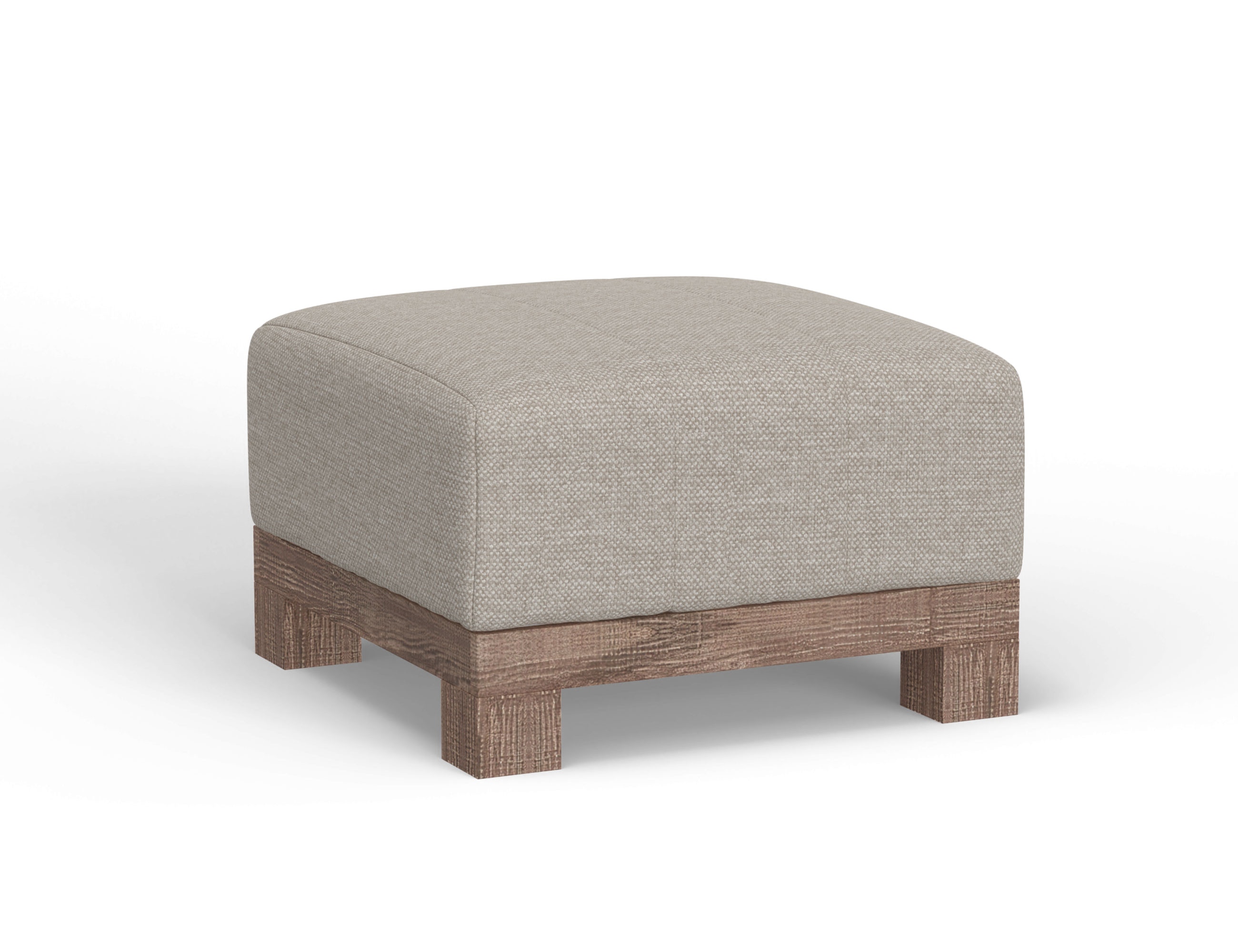  Wooden Frame and Base, Upholstered Square Ottoman 
