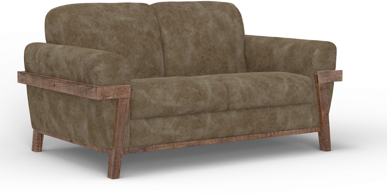 International Furniture Direct Loft Brown Wooden Frame and Base, Loveseat IUP644-LOV-201