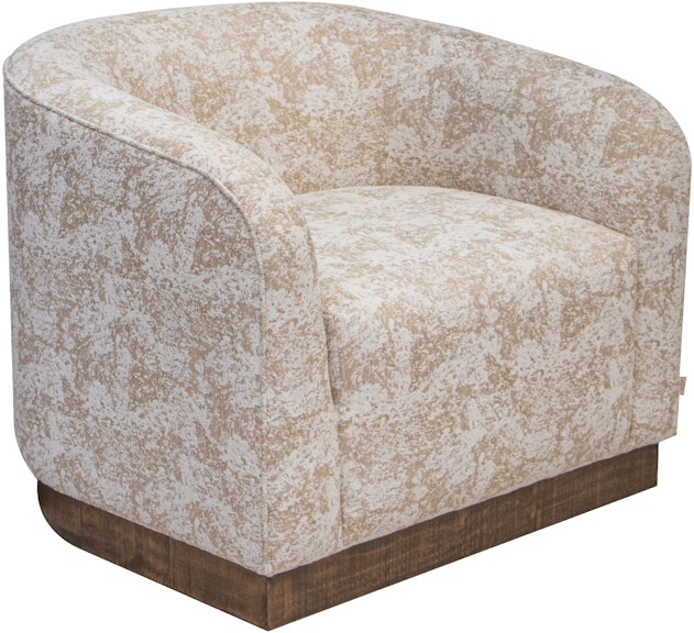 International Furniture Direct Suomi Arm Chair Cloudy Beige Fabric, Wooden Frame and Base IUP552-ACH-180