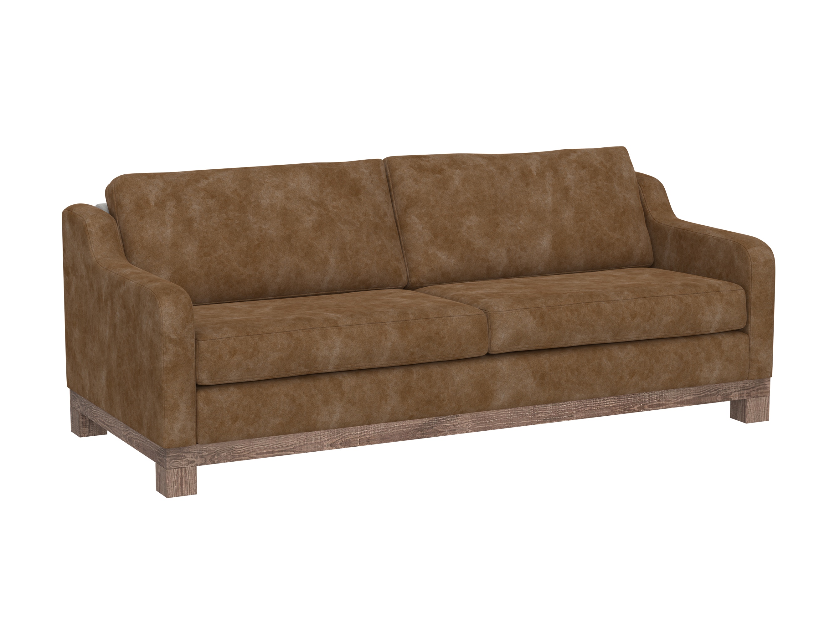  Wooden Frame and Base, Two-Cushion, Sofa 