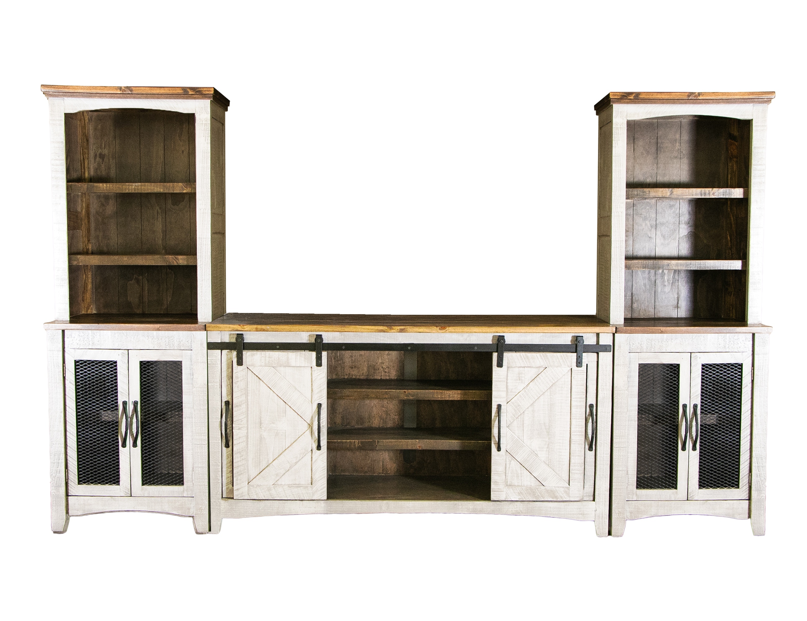 International Furniture Direct Pueblo White Wall-Unit IFD3601WAL