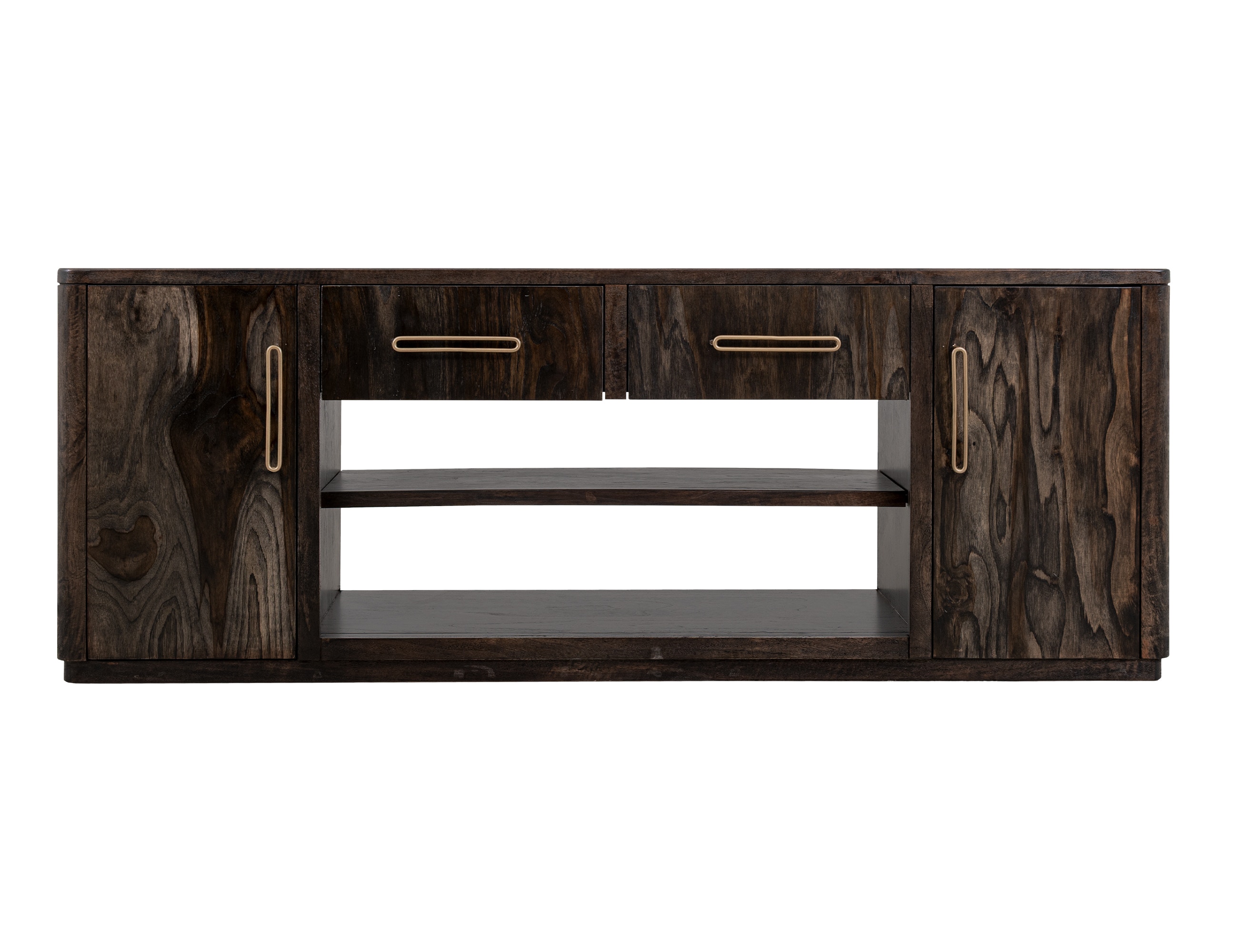 International Furniture Direct 2 Drawer and 2 Door TV Stand, 80 Inch for Fireplace IFD4421STF80