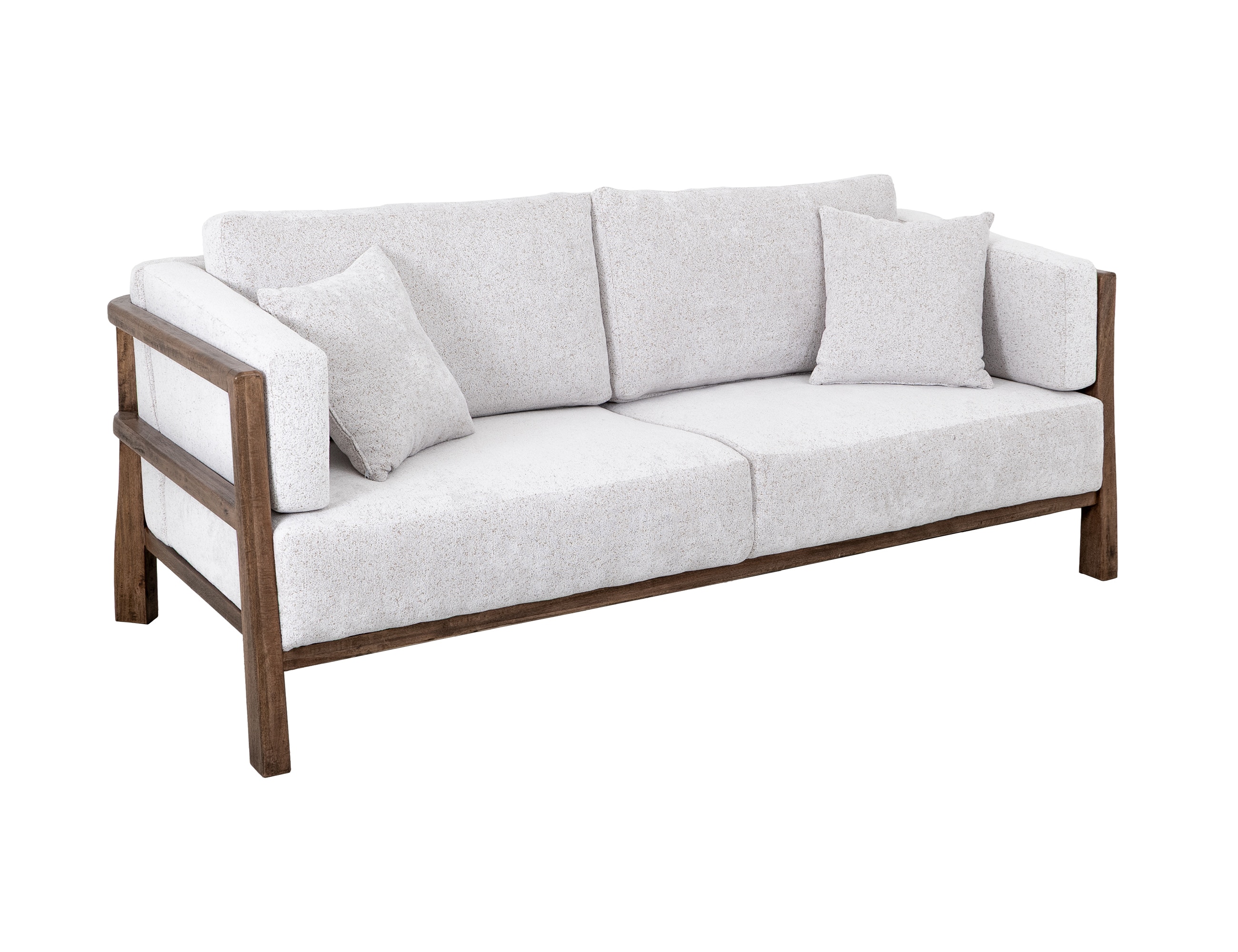  Wooden Frame, Upholstered Loveseat 