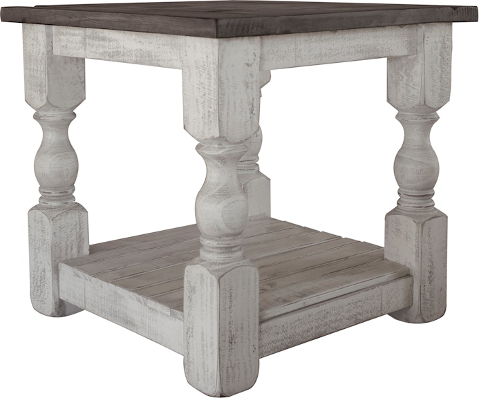 International Furniture Direct Stone Chairside Table IFD469CST