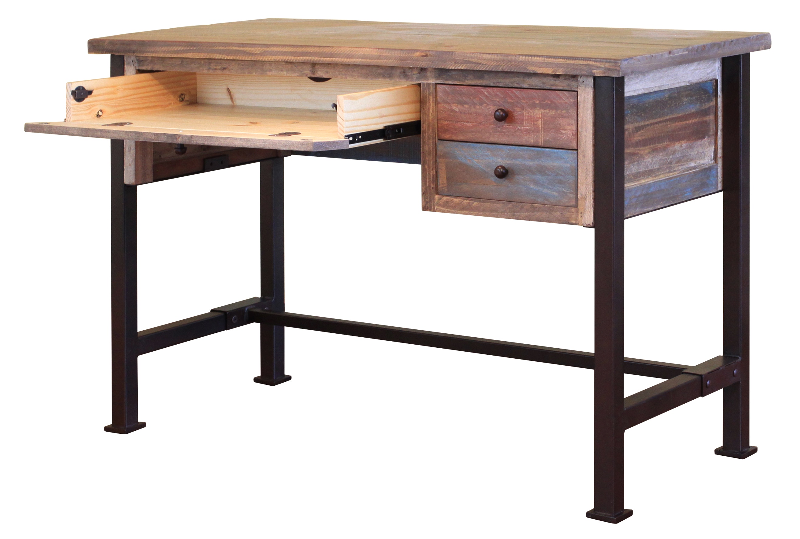 distressed wood writing desk