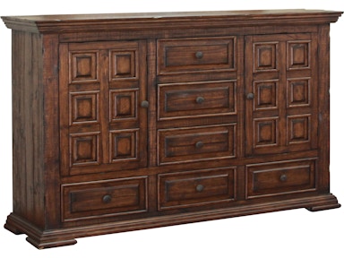 International Furniture Direct 6 Drawer, 2 Doors Dresser IFD1020DSR