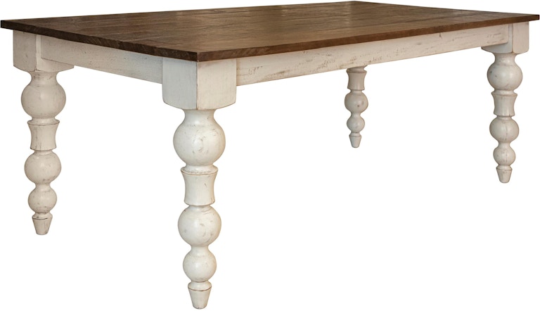International Furniture Direct Rock Valley Turned Legs Dining Table IFD1921TBL