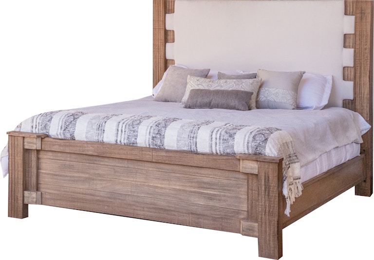 International Furniture Direct Berlin Upholstered Headboard Queen Bed IFD2051BED-Q