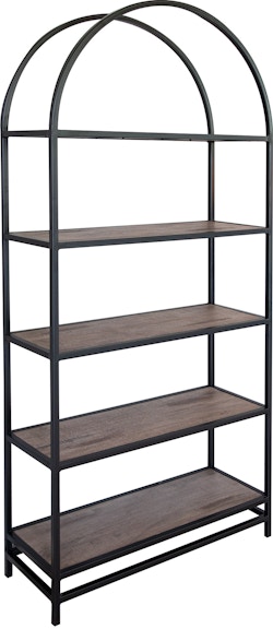International Furniture Direct Blacksmith 5 Shelves Metal Frame Bookcase IFD2321BKS
