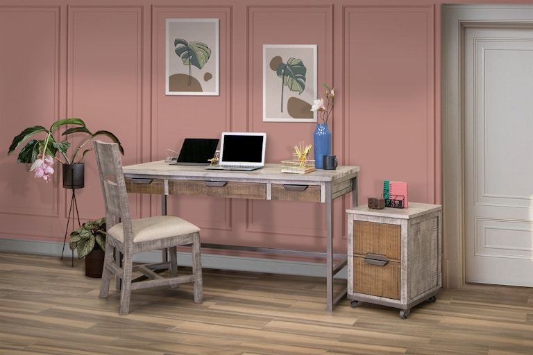 International Furniture Direct Mita 3 Drawer Desk IFD2411DSK