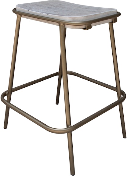 International Furniture Direct Sahara Metal Frame Wooden Seat 24" Stool IFD2951STL24