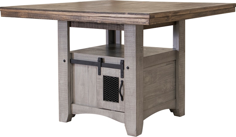 International Furniture Direct Pueblo Gray 2 Doors Counter Height Table Base IFD3401CTBBA
