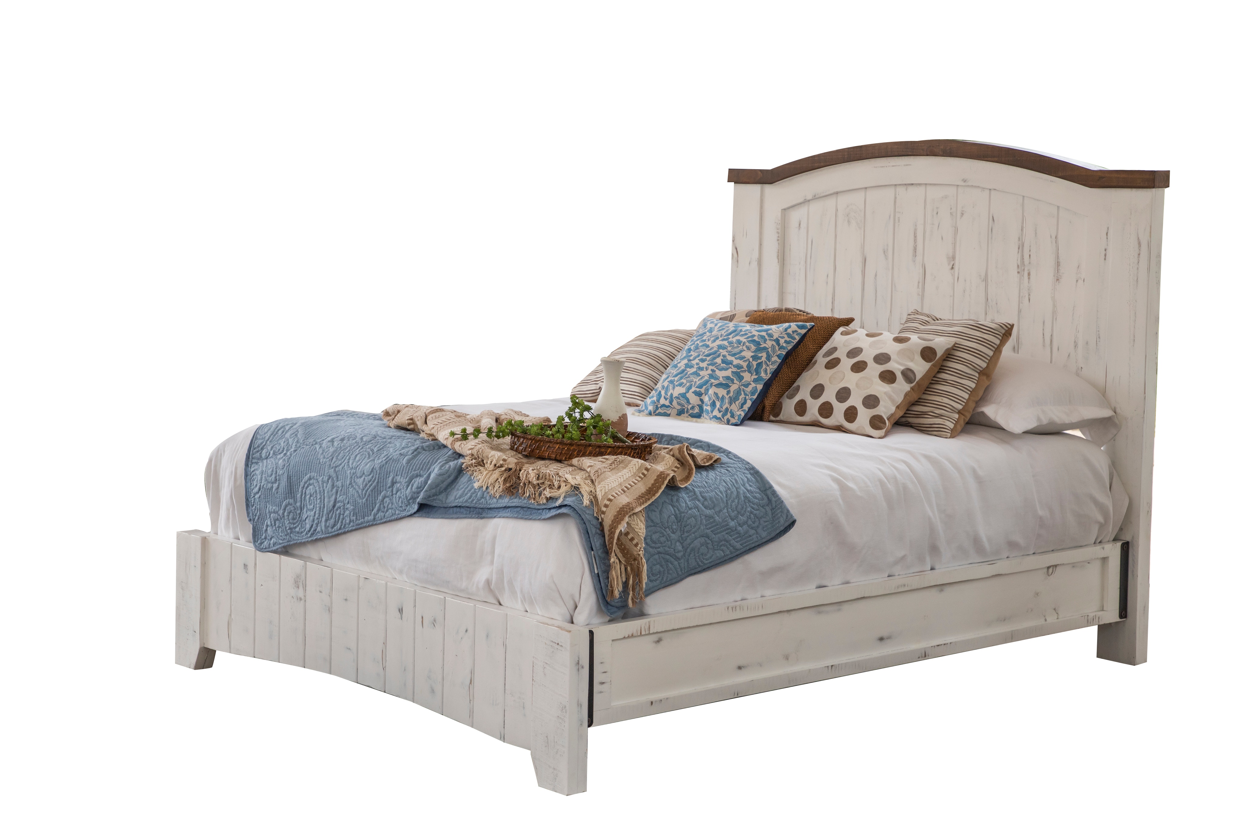 International Furniture Direct Bedroom Pueblo White Queen Bed IFD360BED