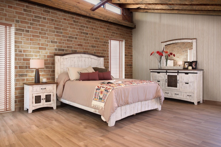 International Furniture Direct Pueblo White California King Bed IFD360BED-CK