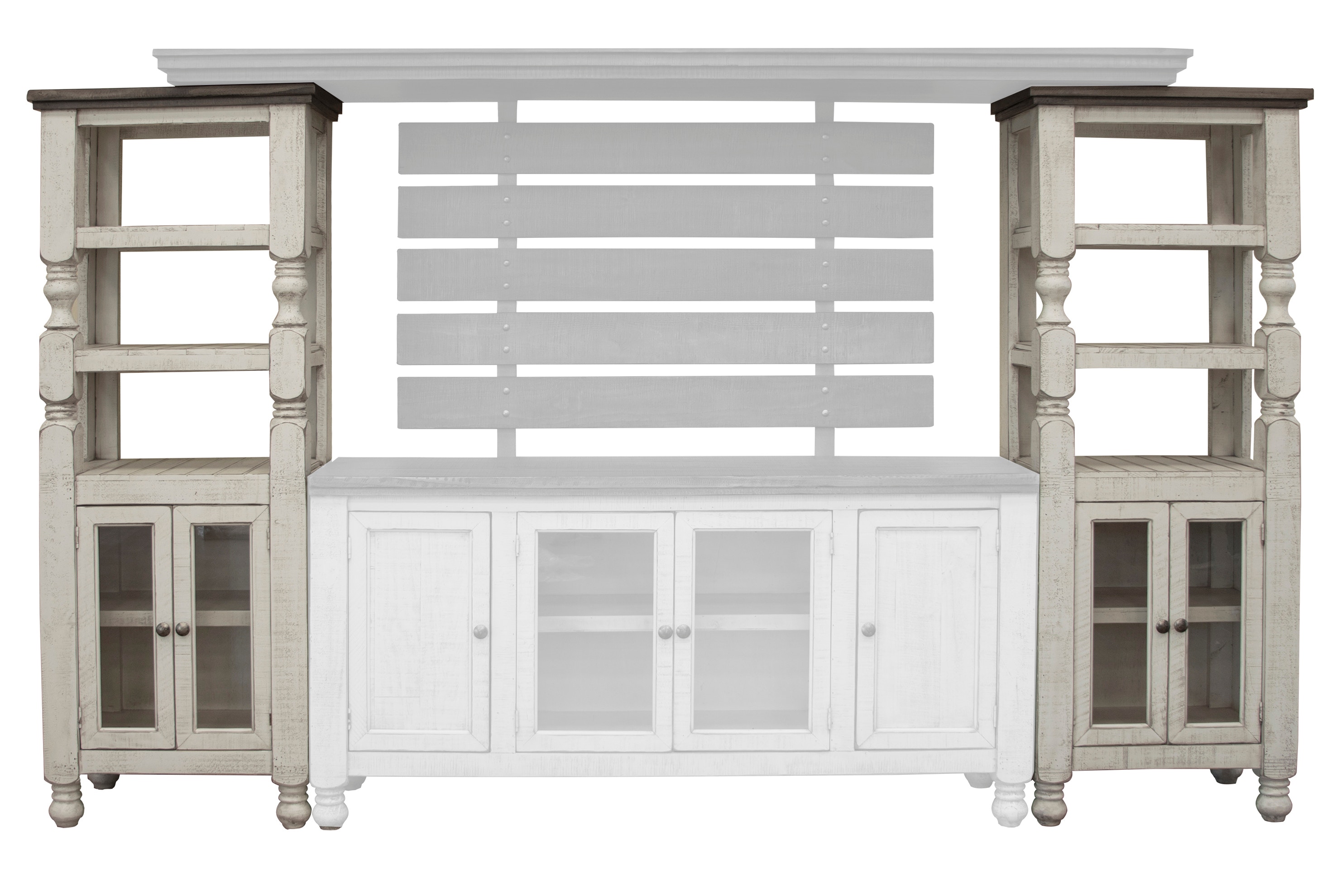 International Furniture Direct Home Office 2 Door Bookcase Pier For Wall Unit Ifd4692pir