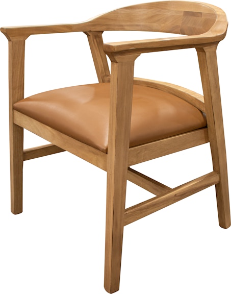 International Furniture Direct TULUM Upholstered Seat Wooden Armchair IFD6222CHR