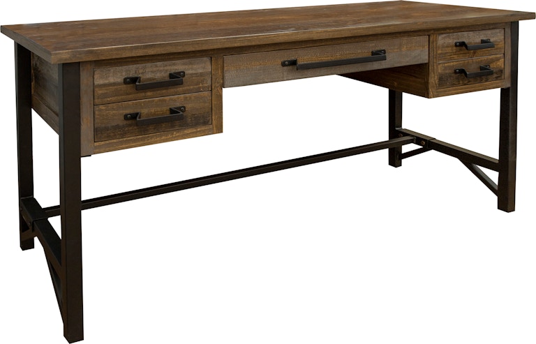 International Furniture Direct Loft Brown 5 Drawer Desk IFD6441DSK