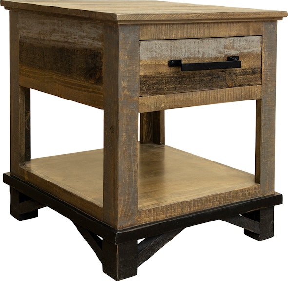 International Furniture Direct Loft Brown 1 Drawer End Table IFD6441END
