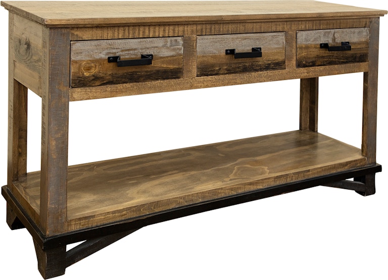International Furniture Direct Loft Brown 3 Drawer Sofa Table IFD6441SOF