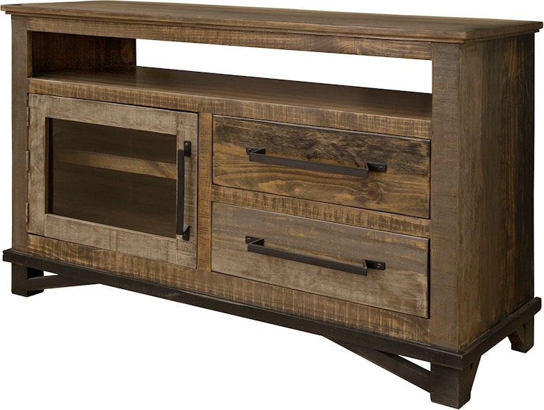 International Furniture Direct Loft Brown 2 Drawer 1 Door 52" TV Stand IFD6441STN52