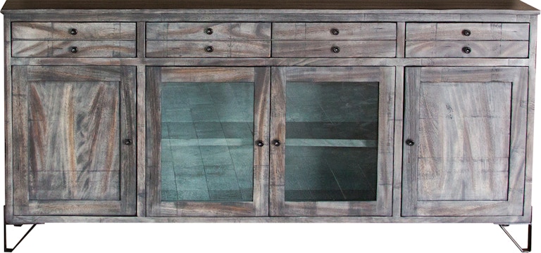International Furniture Direct Moro 4 Drawer 2 Door 2 Glass Door 80" TV Stand IFD686STAND-80