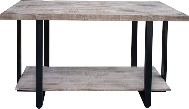 International Furniture Direct Old Wood Iron Base Sofa Table IFD9871SOF