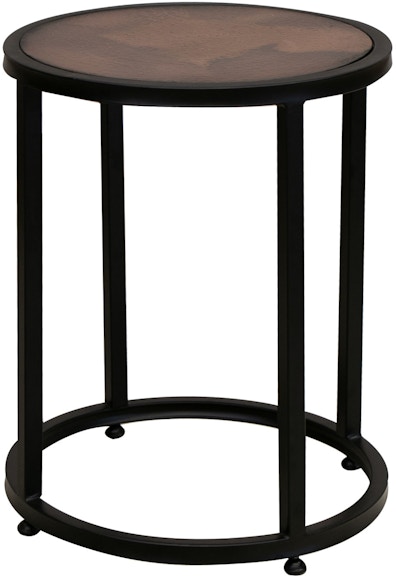International Furniture Direct Blackburn Copper Top and Iron Base End Table IFD7782END