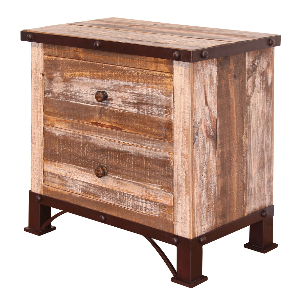 small rustic nightstand