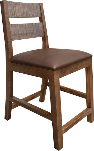 International Furniture Direct Antique Multicolor Faux Leather Seat 24" Barstool IFD9671BST24