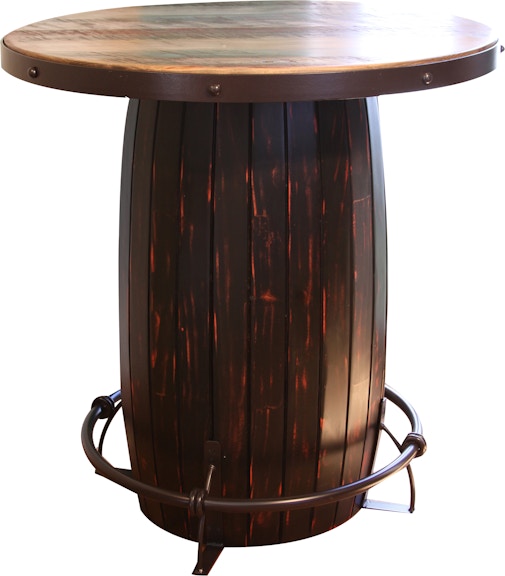International Furniture Direct Antique Bistro Table Barrel Design IFD967BISTRO