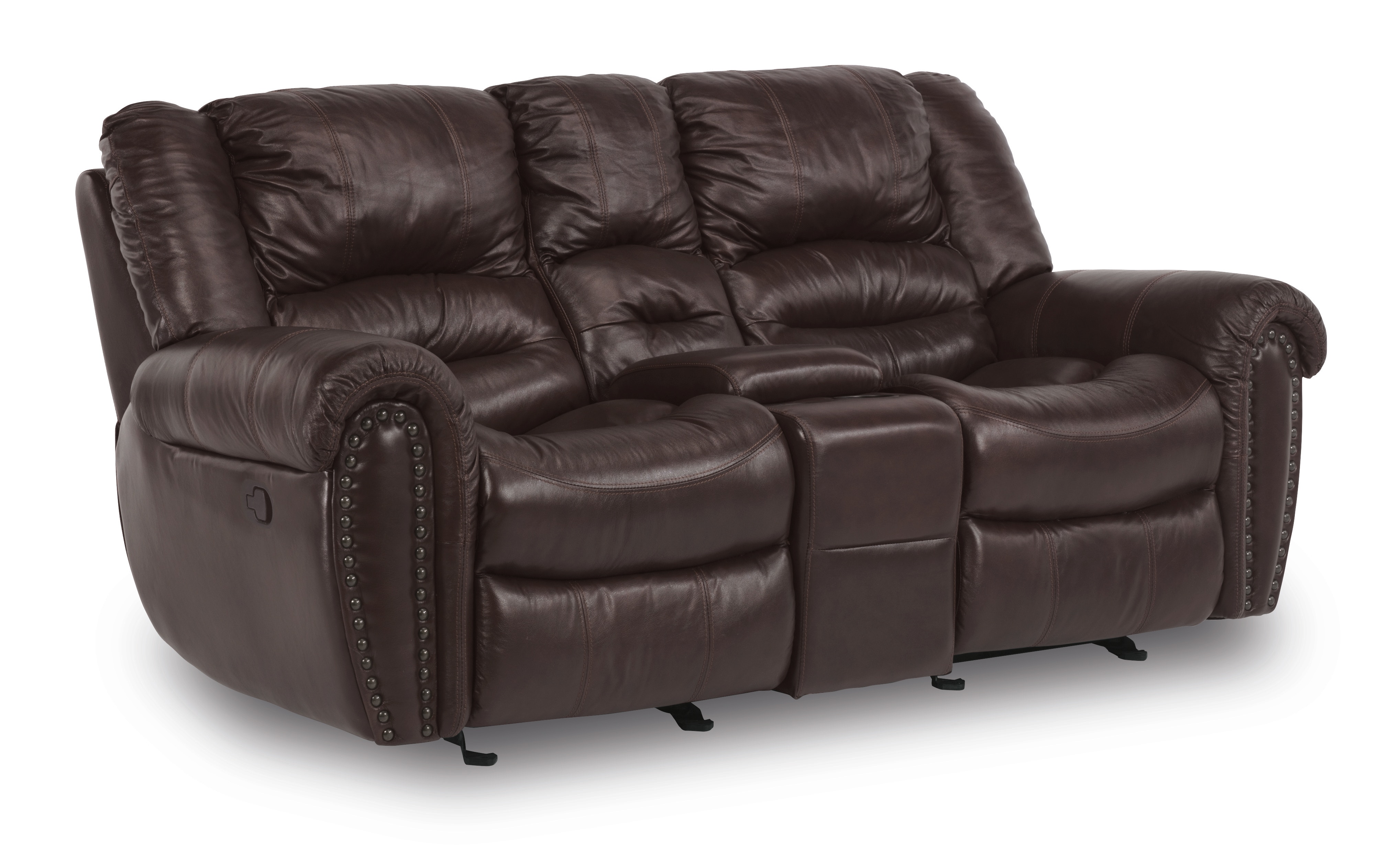 glider reclining loveseat with console