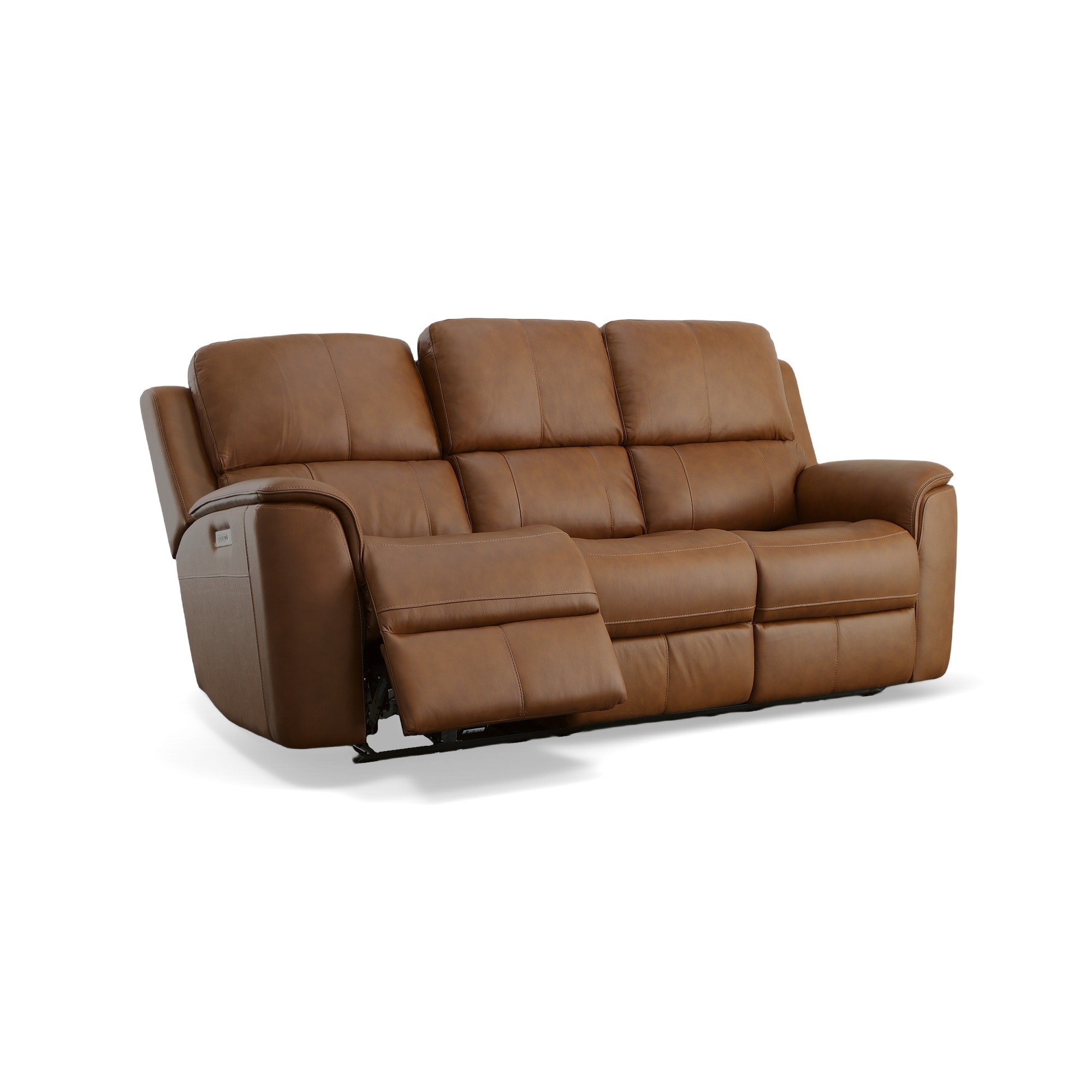 Power recliner sofa with online adjustable headrest and lumbar