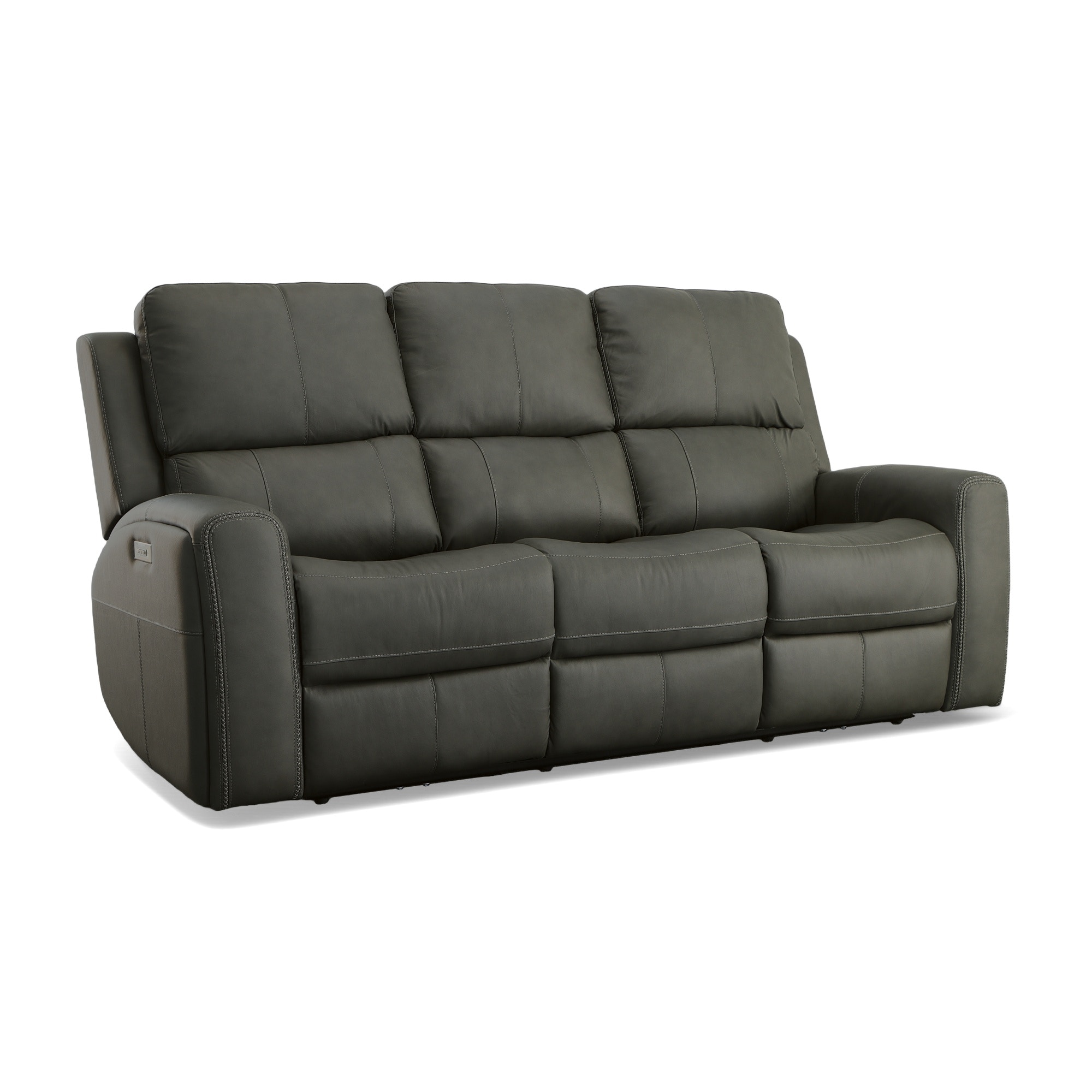 Leather power reclining discount sofa with power headrest