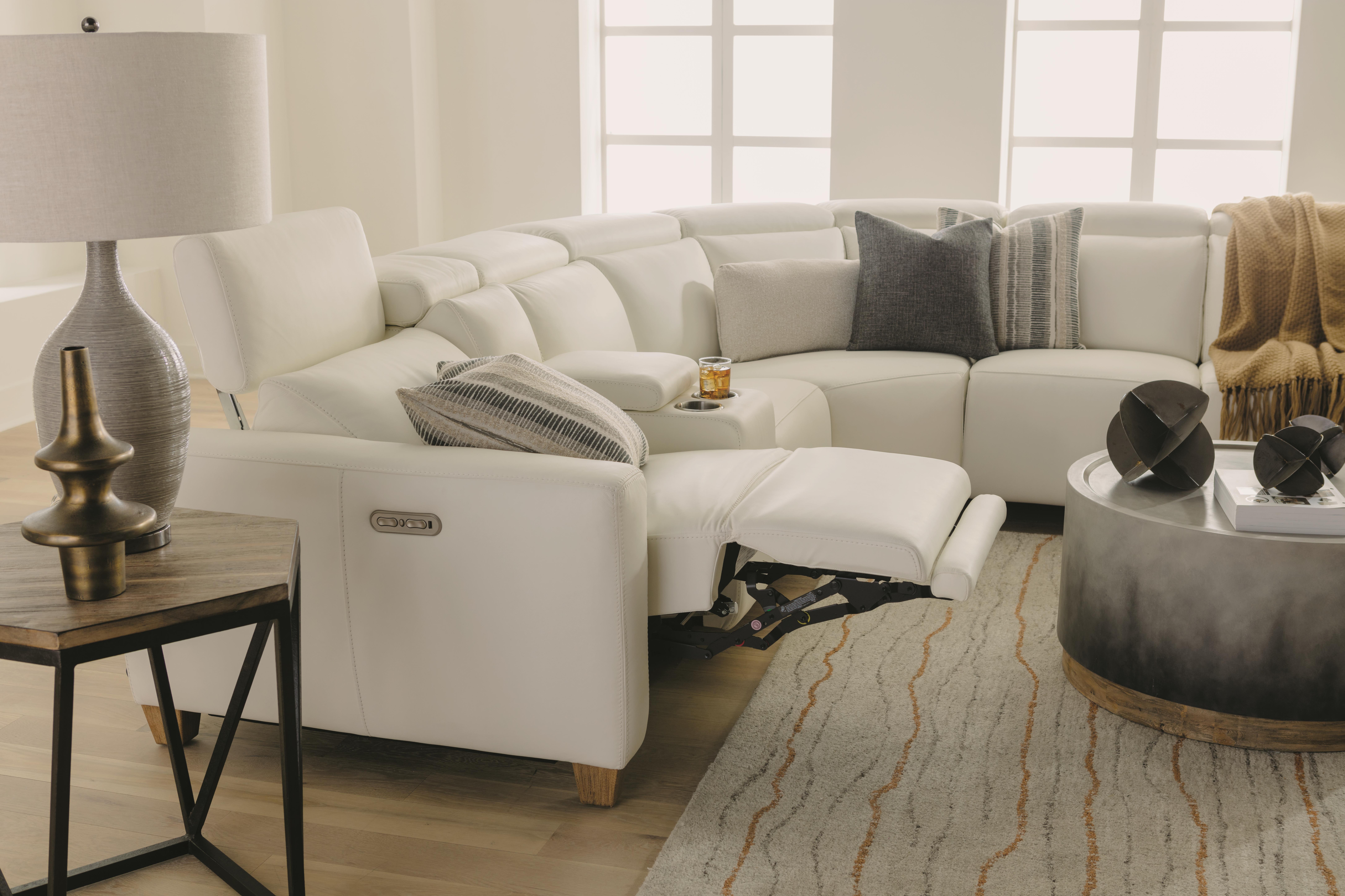 Flexsteel Living Room Power Reclining Sectional with Power Headrests