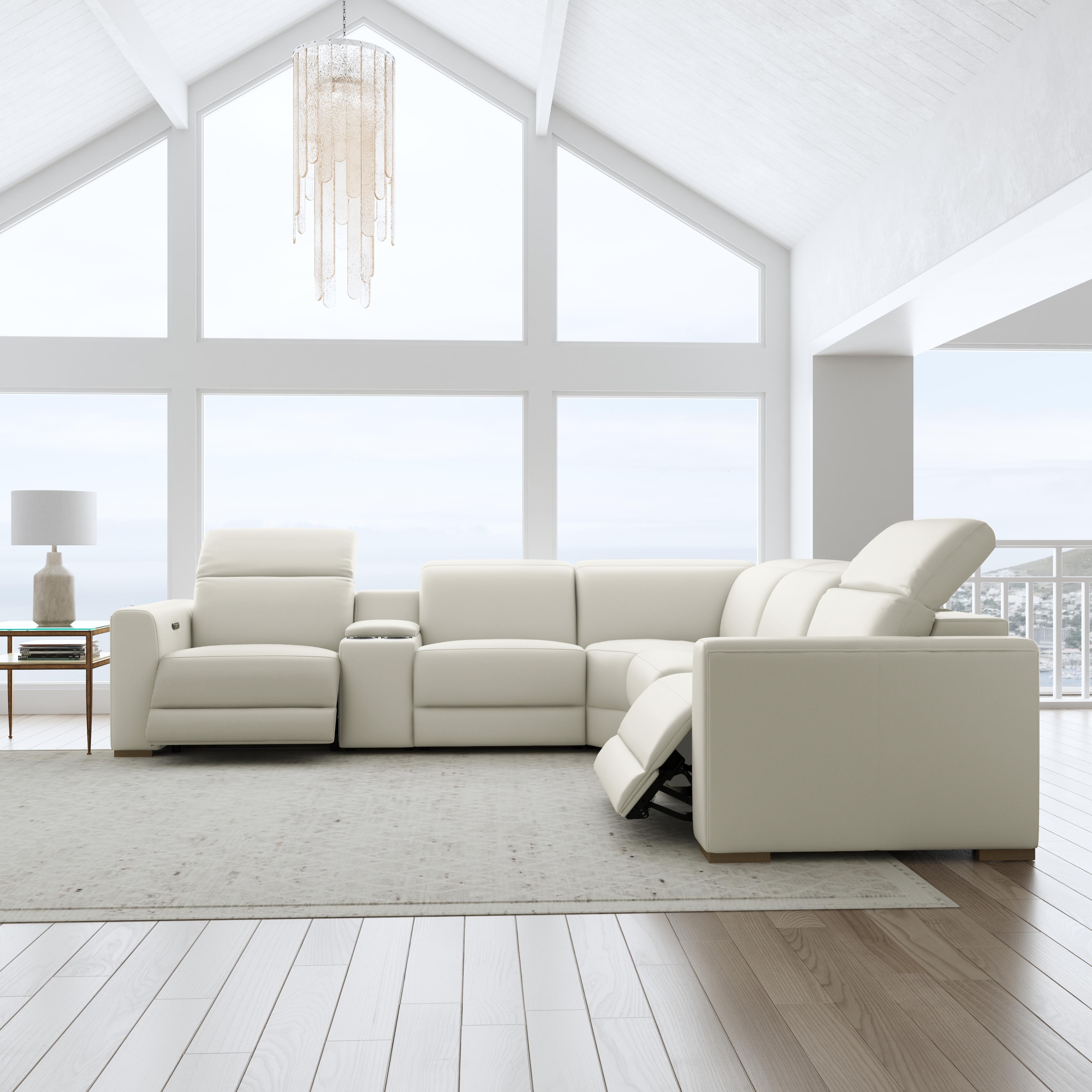 Flexsteel Living Room Power Reclining Sectional with Power Headrests