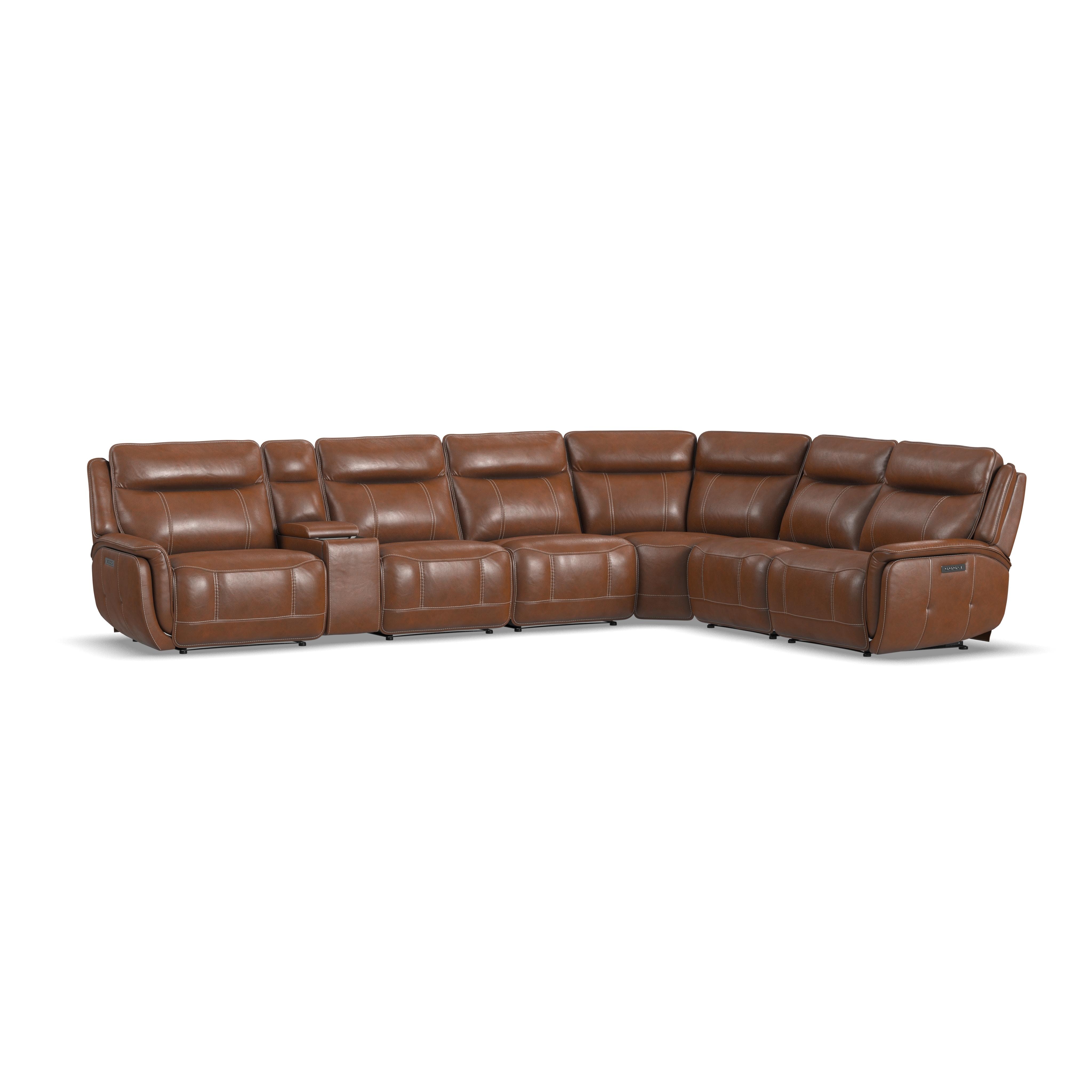 Flexsteel Living Room Power Reclining Sectional With Power Headrests ...