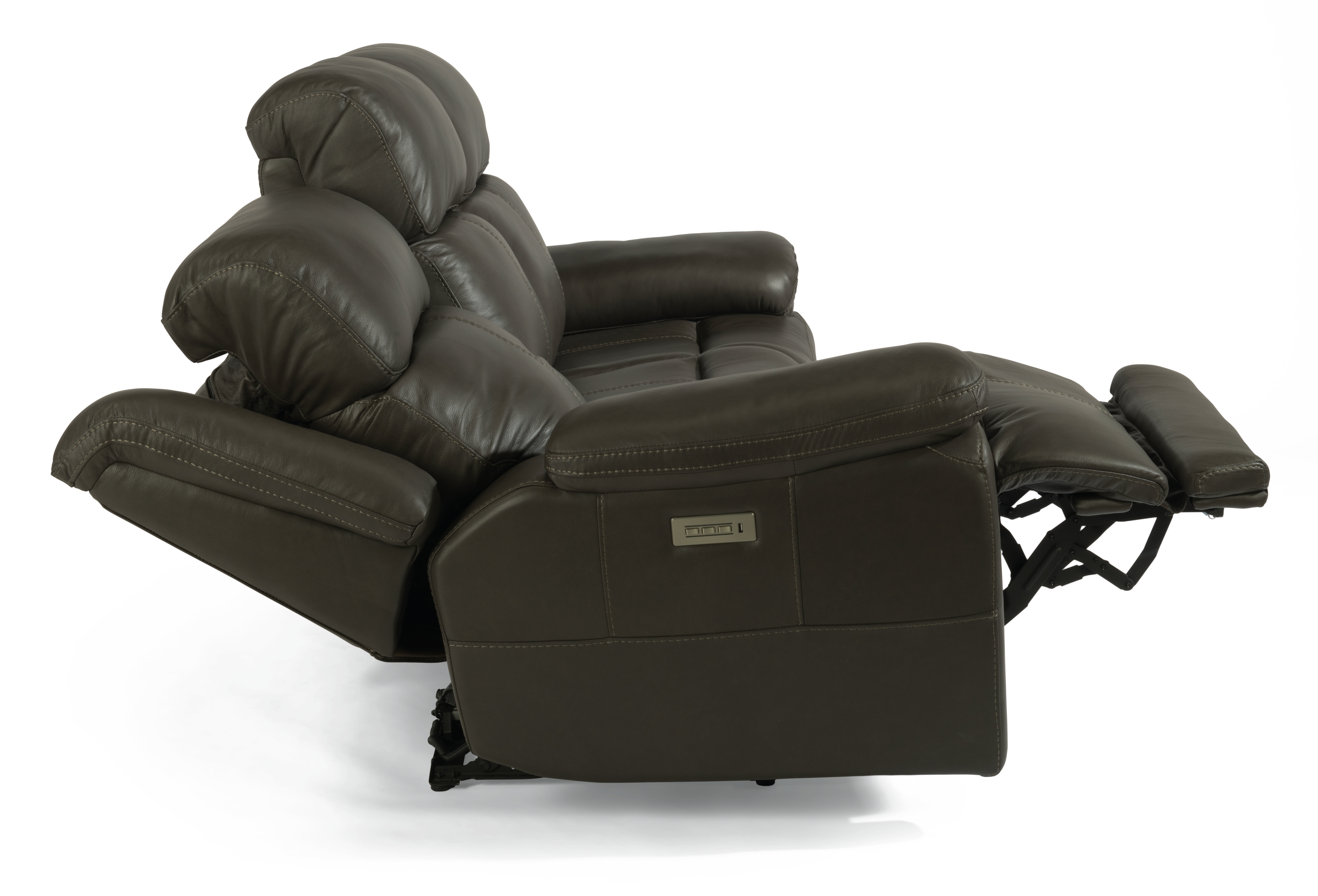 Flexsteel Living Room Power Reclining Sofa with Power Headrests and